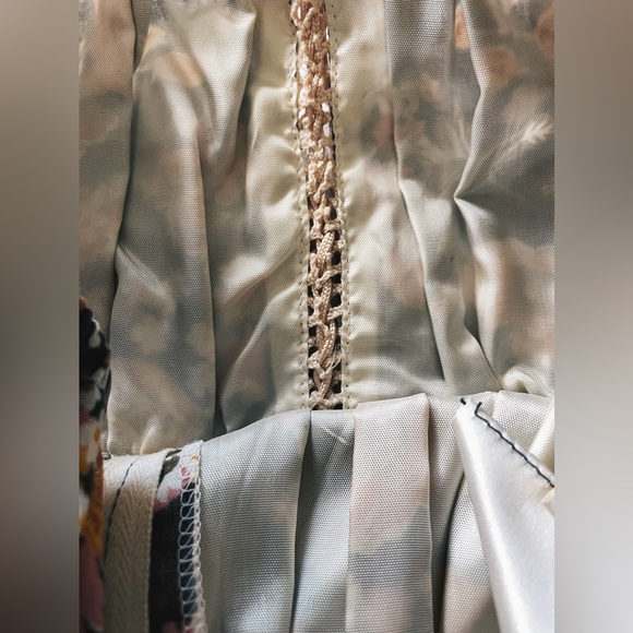 GUNNE SAX® Jessica McClintock RARE 1970s Milkmaid Floral Lace Dress - Picture 9 of 9